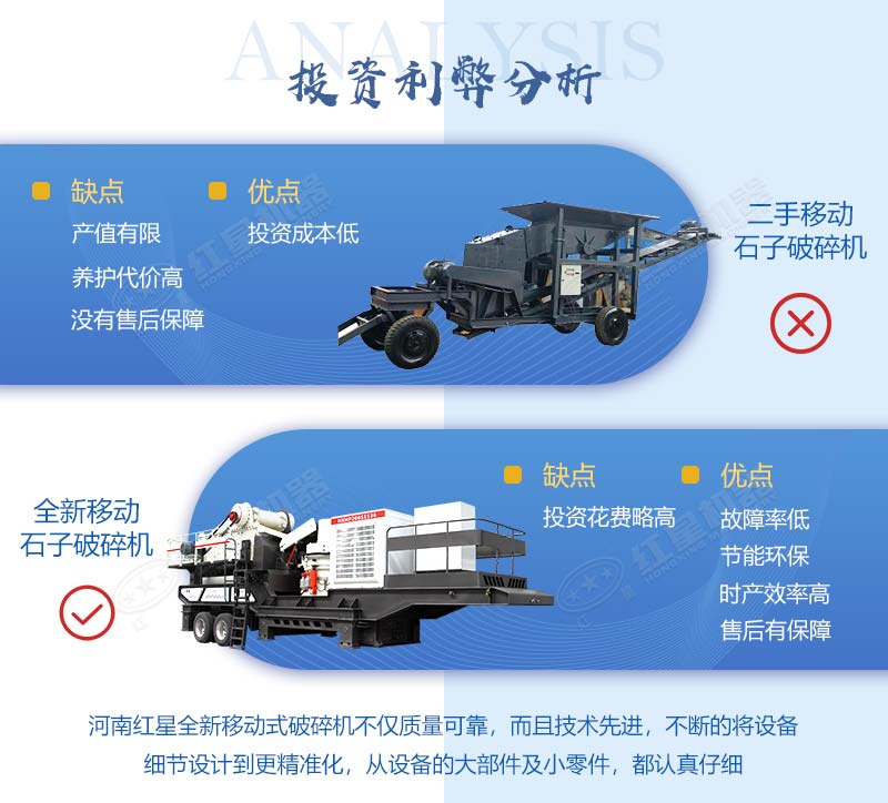 以二手移動(dòng)碎石機(jī)為例，二手打石機(jī)不建議入手