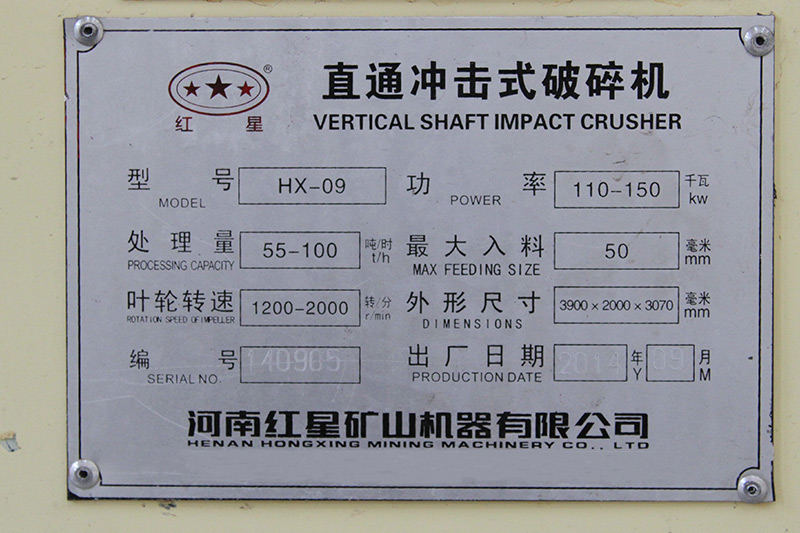 hx09制砂機詳細參數(shù)和型號，功率，產(chǎn)量